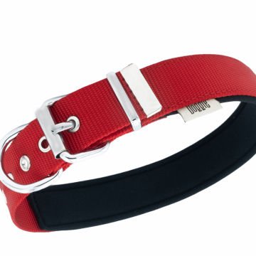 Doggie Konforlu Dokumadan El Yapımı Köpek Boyun Tasması 3x42-50cm - Red