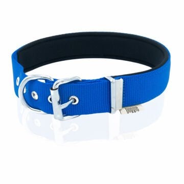 Doggie Konforlu Dokumadan El Yapımı Köpek Boyun Tasması 3x42-50cm - Royal Blue