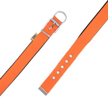 Doggie Konforlu Dokumadan El Yapımı Köpek Boyun Tasması 3x42-50cm - Orange