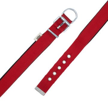 Doggie Konforlu Dokumadan El Yapımı Köpek Boyun Tasması 3x47-55cm - Red