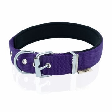 Doggie Konforlu Dokumadan El Yapımı Köpek Boyun Tasması 3x47-55cm - Purple