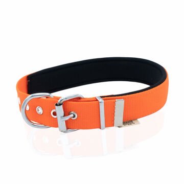 Doggie Konforlu Dokumadan El Yapımı Köpek Boyun Tasması 3x47-55cm - Orange