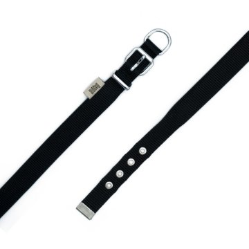 Doggie Konforlu Dokumadan El Yapımı Köpek Boyun Tasması 2x30-35cm - Black