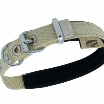 Doggie Konforlu Dokumadan El Yapımı Köpek Boyun Tasması 1,5x25-30cm - Khaki