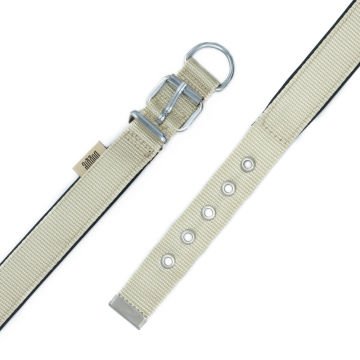 Doggie Konforlu Dokumadan El Yapımı Köpek Boyun Tasması 2,5x37-45cm - Khaki