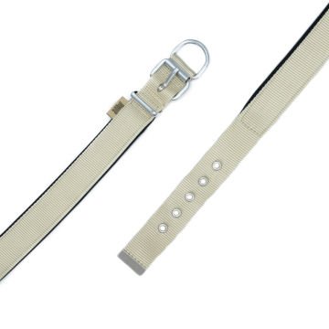 Doggie Konforlu Dokumadan El Yapımı Köpek Boyun Tasması 3x47-55cm - Khaki