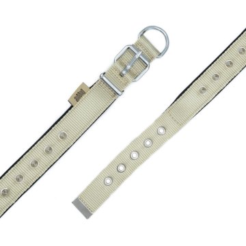 Doggie Konforlu Dokumadan El Yapımı Çivili Köpek Boyun Tasması 2,5x37-45cm - Khaki