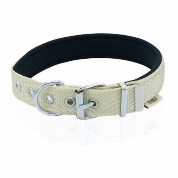 Doggie Konforlu Dokumadan El Yapımı Kemik Süslü Köpek Boyun Tasması 2,5x42-50cm - Khaki