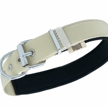 Doggie Konforlu Dokumadan El Yapımı Kemik Süslü Köpek Boyun Tasması 3x42-50cm - Khaki