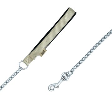 Doggie Konforlu Dokumadan El Yapımı Zincirli Köpek Gezdirme Kayışı 2,5x110cm - Khaki