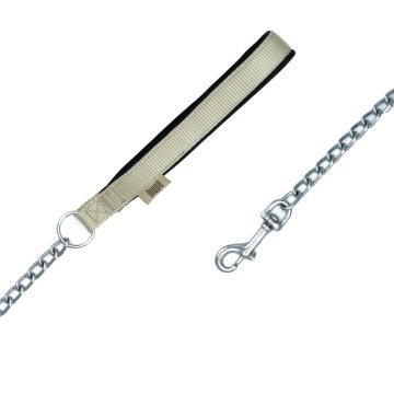 Doggie Konforlu Dokumadan El Yapımı Zincirli Köpek Gezdirme Kayışı 3x110cm - Khaki