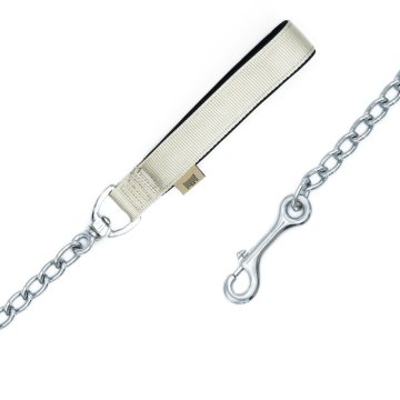 Doggie Konforlu Dokumadan El Yapımı Zincirli Köpek Gezdirme Kayışı 4,5x80cm - Khaki