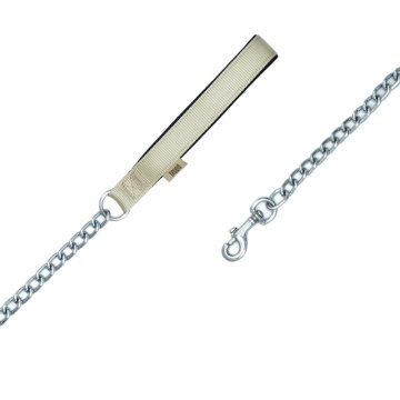 Doggie Konforlu Dokumadan El Yapımı Zincirli Köpek Gezdirme Kayışı 4x110cm - Khaki