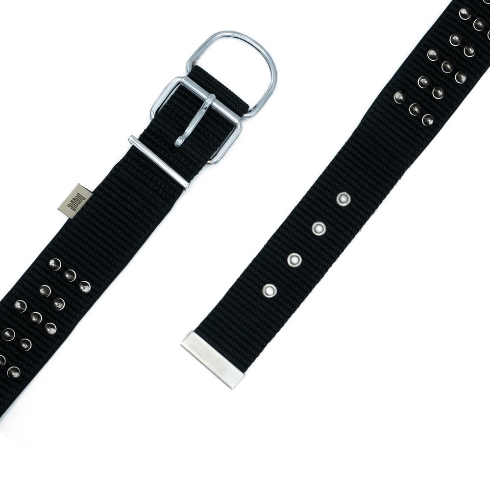 Doggie Konforlu Dokumadan El Yapımı Çivili Köpek Boyun Tasması 5x55-65cm - Black