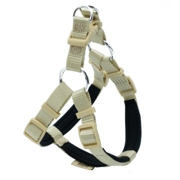 Doggie Konforlu Dokumadan El Yapımı Ronin Model Köpek Göğüs Tasması XS-1,5x35-45cm - Khaki