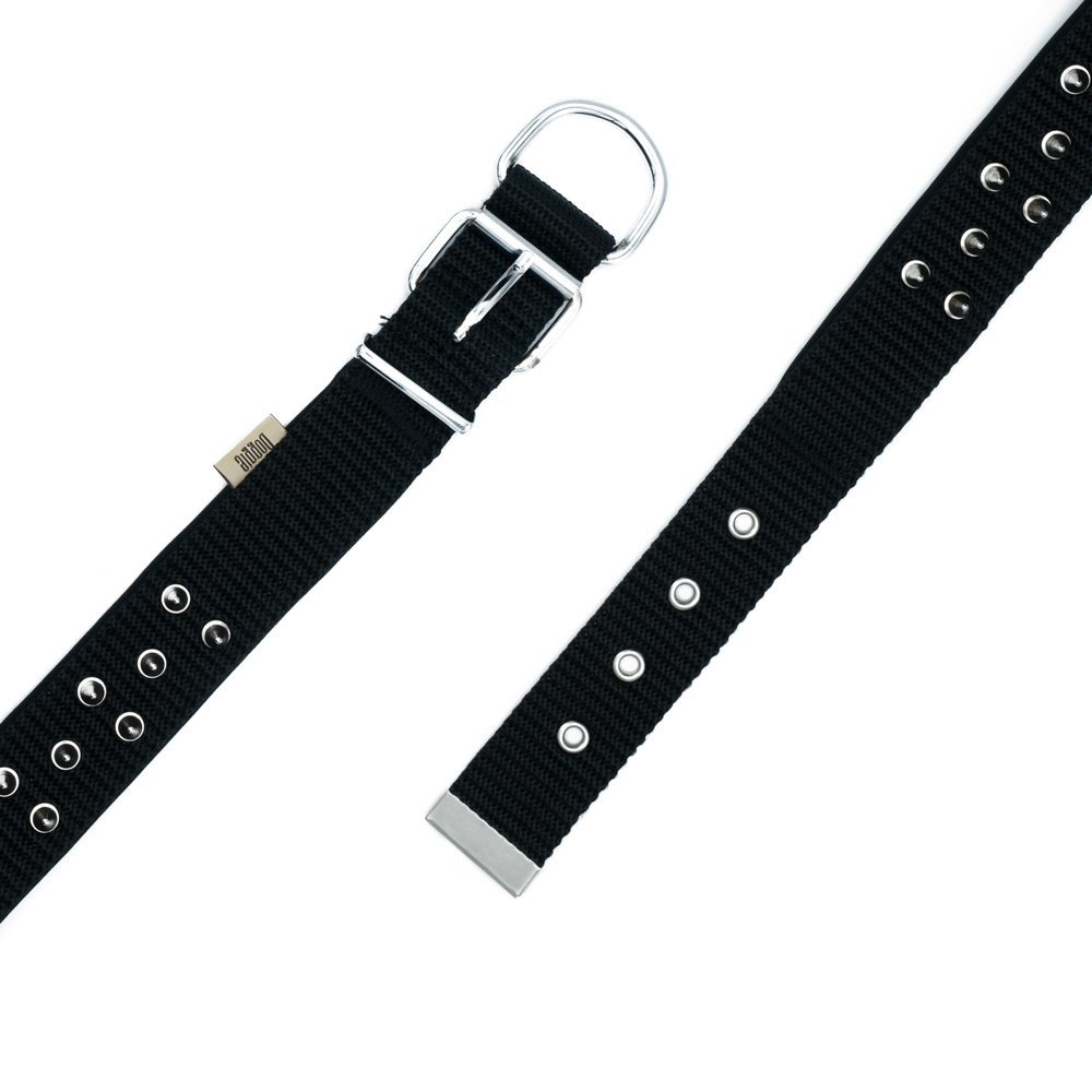 Doggie Konforlu Dokumadan El Yapımı Çivili Köpek Boyun Tasması 4x57-65cm - Black