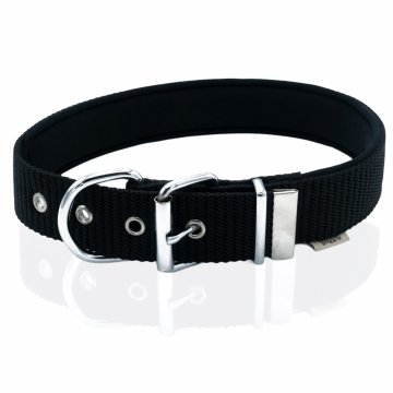 Doggie Konforlu Dokumadan El Yapımı Çivili Köpek Boyun Tasması 4x52-60cm - Black