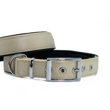 Doggie Elit Dokumadan El Yapımı Köpek Boyun Tasması 2,5x37-45cm - Khaki