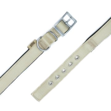 Doggie Elit Dokumadan El Yapımı Köpek Boyun Tasması 3x42-50cm - Khaki