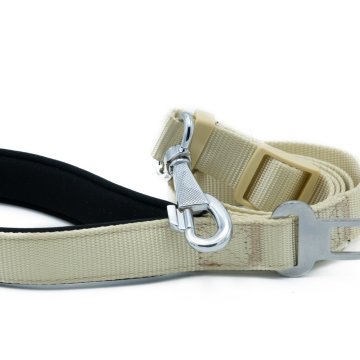 Doggie Dokumadan El Yapımı Emniyet Kemerli Köpek Gezdirme Aparatı 2,5x80-120cm - Khaki