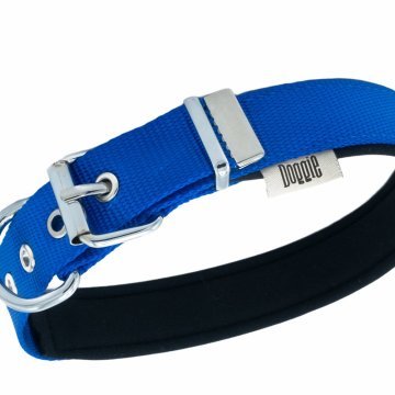Doggie Konforlu Dokumadan El Yapımı Kemik Süslü Köpek Boyun Tasması 2,5x37-45cm - Royal Blue