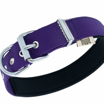 Doggie Konforlu Dokumadan El Yapımı Kemik Süslü Köpek Boyun Tasması 3x42-50cm - Purple