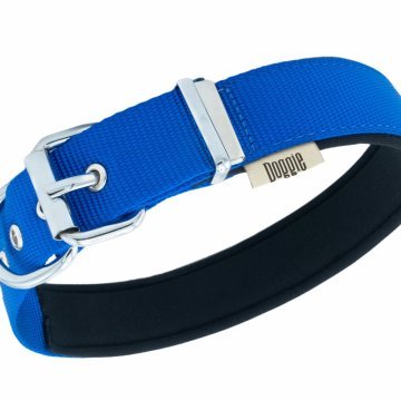 Doggie Konforlu Dokumadan El Yapımı Kemik Süslü Köpek Boyun Tasması 3x42-50cm - Royal Blue