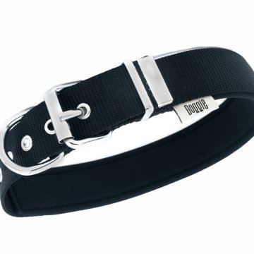 Doggie Konforlu Dokumadan El Yapımı Kemik Süslü Köpek Boyun Tasması 3x42-50cm - Black