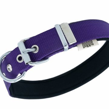 Doggie Konforlu Dokumadan El Yapımı Kemik Süslü Köpek Boyun Tasması 2,5x42-50cm - Purple