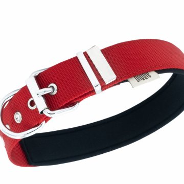 Doggie Konforlu Dokumadan El Yapımı Kemik Süslü Köpek Boyun Tasması 3x47-55cm - Red