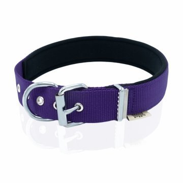 Doggie Konforlu Dokumadan El Yapımı Kemik Süslü Köpek Boyun Tasması 3x47-55cm - Purple