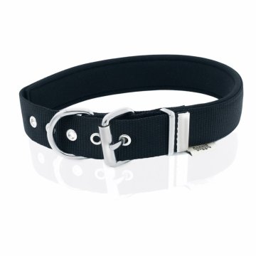 Doggie Konforlu Dokumadan El Yapımı Kemik Süslü Köpek Boyun Tasması 3x47-55cm - Black