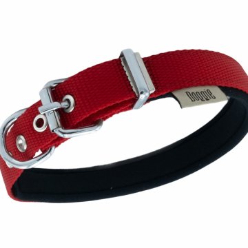 Doggie Konforlu Dokumadan El Yapımı Kemik Süslü Köpek Boyun Tasması 2x30-35cm - Red