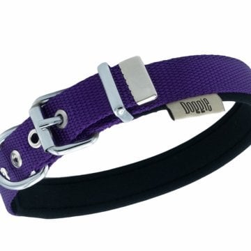Doggie Konforlu Dokumadan El Yapımı Kemik Süslü Köpek Boyun Tasması 2x30-35cm - Purple