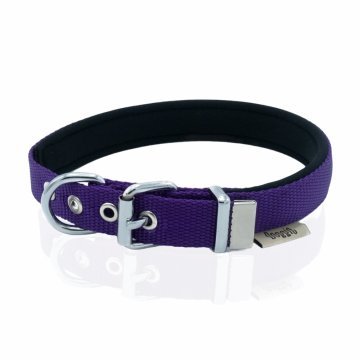 Doggie Konforlu Dokumadan El Yapımı Kemik Süslü Köpek Boyun Tasması 2x35-40cm - Purple