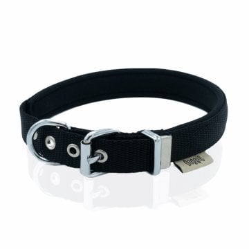 Doggie Konforlu Dokumadan El Yapımı Kemik Süslü Köpek Boyun Tasması 2x35-40cm - Black