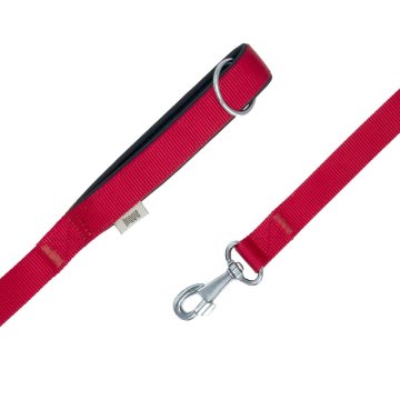 Doggie Konforlu Dokumadan El Yapımı Köpek Gezdirme Kayışı 2,5x120cm - Red