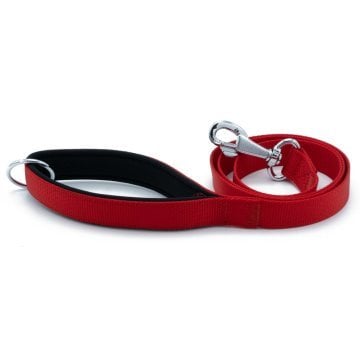 Doggie Konforlu Dokumadan El Yapımı Köpek Gezdirme Kayışı 2,5x120cm - Red