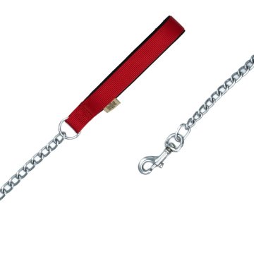 Doggie Konforlu Dokumadan El Yapımı Zincirli Köpek Gezdirme Kayışı 3,5x110cm - Red