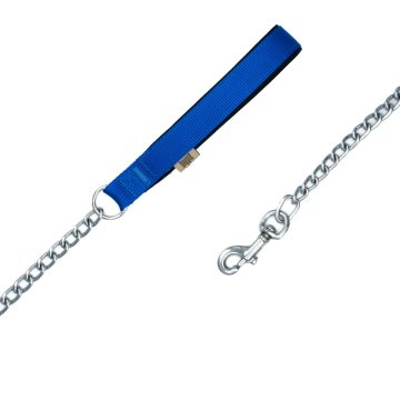 Doggie Konforlu Dokumadan El Yapımı Zincirli Köpek Gezdirme Kayışı 3,5x110cm - Royal Blue