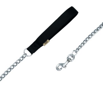 Doggie Konforlu Dokumadan El Yapımı Zincirli Köpek Gezdirme Kayışı 3,5x110cm - Black