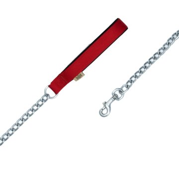 Doggie Konforlu Dokumadan El Yapımı Zincirli Köpek Gezdirme Kayışı 4x110cm - Red