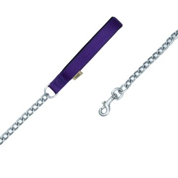 Doggie Konforlu Dokumadan El Yapımı Zincirli Köpek Gezdirme Kayışı 4x110cm - Purple