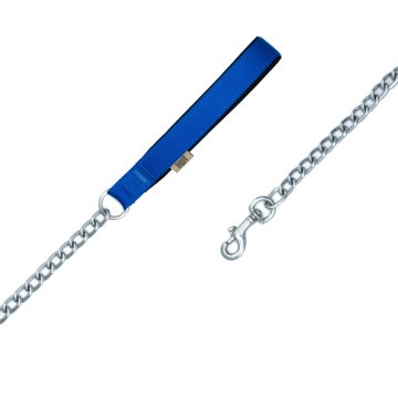 Doggie Konforlu Dokumadan El Yapımı Zincirli Köpek Gezdirme Kayışı 4x110cm - Royal Blue