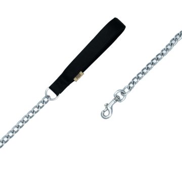 Doggie Konforlu Dokumadan El Yapımı Zincirli Köpek Gezdirme Kayışı 4x110cm - Black