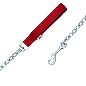 Doggie Konforlu Dokumadan El Yapımı Zincirli Köpek Gezdirme Kayışı 4,5x80cm - Red