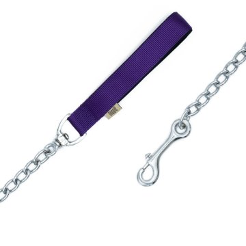 Doggie Konforlu Dokumadan El Yapımı Zincirli Köpek Gezdirme Kayışı 4,5x80cm - Purple