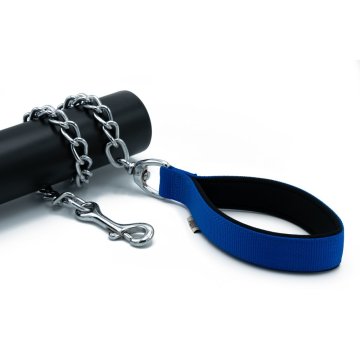 Doggie Konforlu Dokumadan El Yapımı Zincirli Köpek Gezdirme Kayışı 4,5x80cm - Royal Blue
