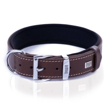 Doggie Konforlu Gerçek Deriden El Yapımı Kemik Desenli Köpek Boyun Tasması 4x47-55cm - Brown