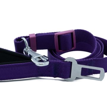 Doggie Dokumadan El Yapımı Emniyet Kemerli Köpek Gezdirme Aparatı 2,5x80-120cm - Purple
